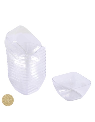 6vaj112or - set de 25 verrines mini aperitif cube ps 45ml base transparente pail