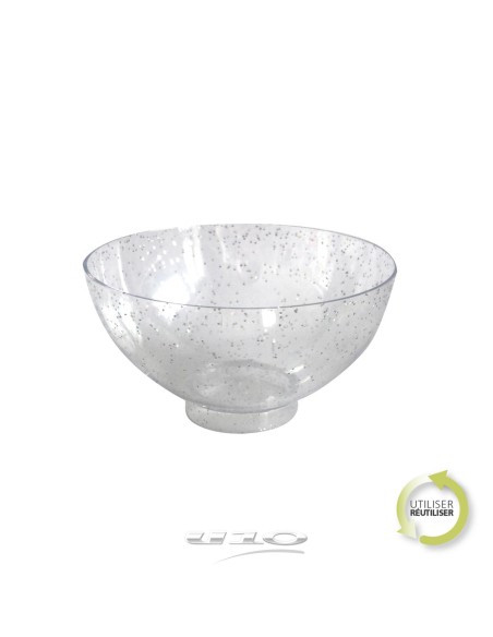 6vaj111ag - set de 25 verrines paillettes en plastique reutilisable ronde 50 ml