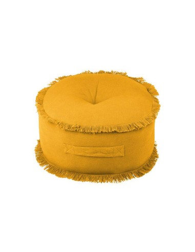 c8a061005-prague pouf rond 44cm h 20cm moutarde