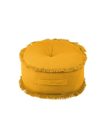 c8a061005-prague pouf rond 44cm h 20cm moutarde