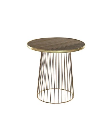 mb-183368-table auxiliaire fer mdf 40x40x40 doré