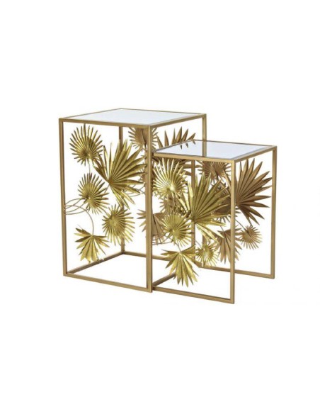 mb-180999-table auxiliaire 1/2 métal 40,5x40,5x61 feuilles