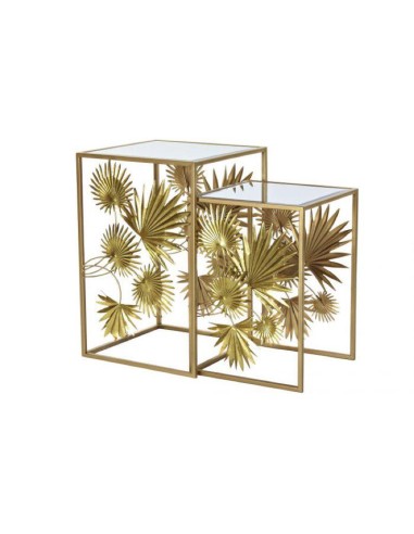 mb-180999-table auxiliaire 2/2 métal 40,5x40,5x61 feuilles