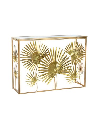 mb-181002 - console métal miroir 108x37x79,5 feuilles doré