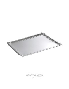 6asj044ag - set de 5 plateaux rectangle 23*33cm argent