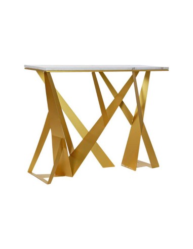 mb-183493-console métal marbre 100x36x78 doré
