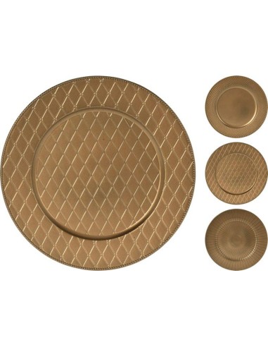 akx100560-plate matt 33cm gold 3ass