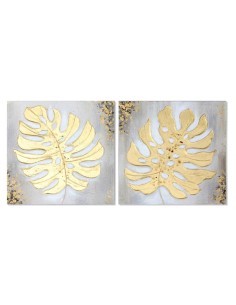 tableau toile mdf 40x2,5x40 feuilles 2 mod.