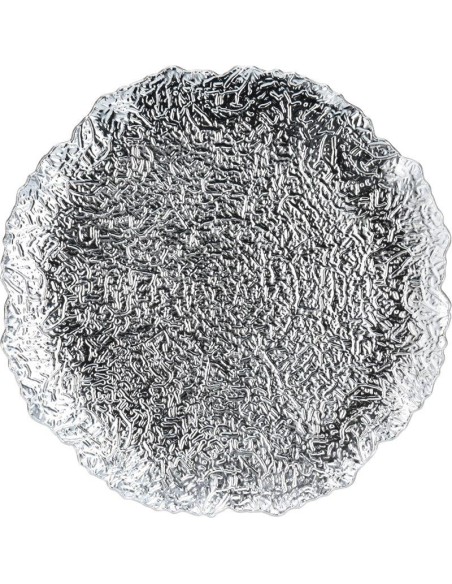 akx100630-plate organic shape 33cm silve
