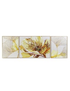 tableau set 3 aluminium mdf 120x3x80 fleurs