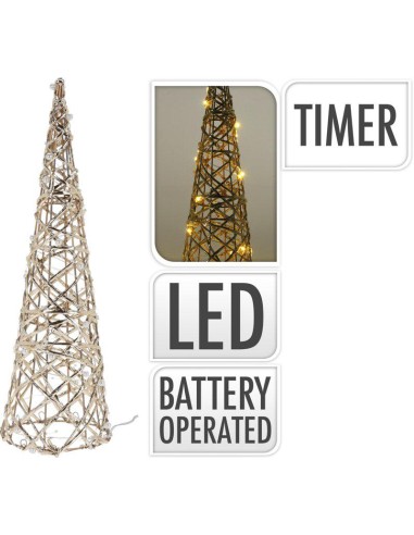 amz101300-cone 20 led 40cm dore perle