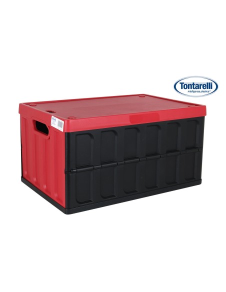 caisse mag.pliable a/couver 62l noir/rou
