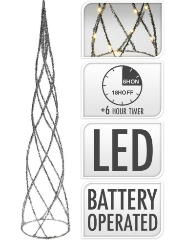 amz102280-cone 40led 80cm silver tinsel