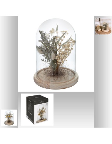 179232-cloche fleur sechee folk h25,5