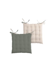 cu1490271 - duo galette 16pts 40x4 cm /kaki/lin 100%co