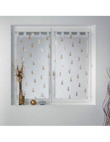 1626061-paire droite passants 2x60x160 cm voile sable imprime metallise samba bl