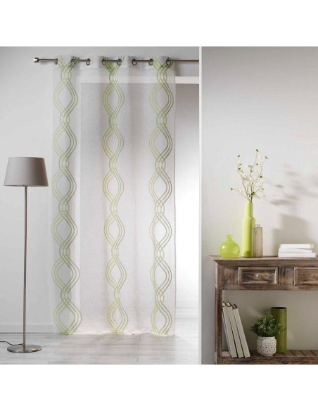 1624985-panneau a oeillets 140 x 240 cm voile sable fils coupes sandy vert