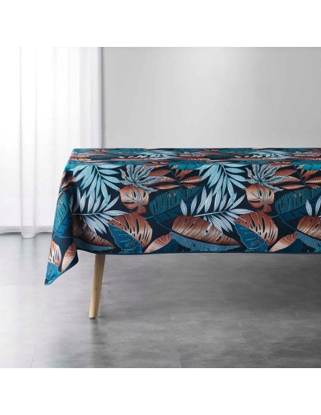 nappe rectangle 150 x 240 cm polyester imprime alianor bleu