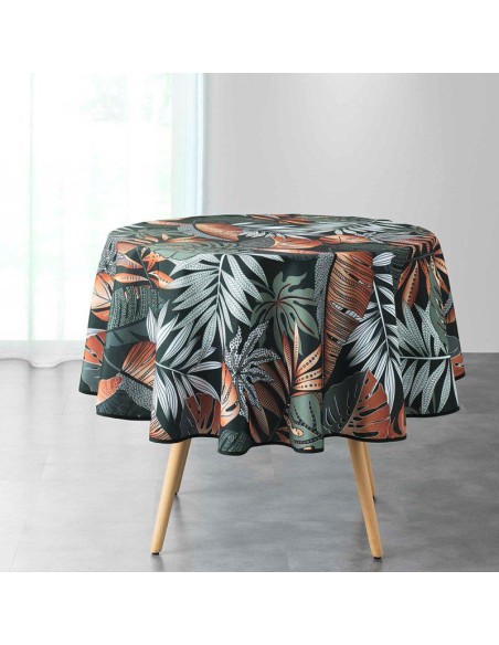 nappe ronde (0) 180 cm polyester imprime alianor kaki