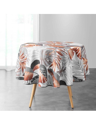nappe ronde (0) 180 cm polyester imprime alianor blanc