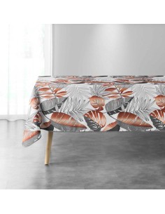 nappe rectangle 150 x 240 cm polyester imprime alianor blanc