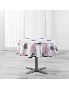 nappe ronde (0) 180 cm polyester imprime coquetterie rose