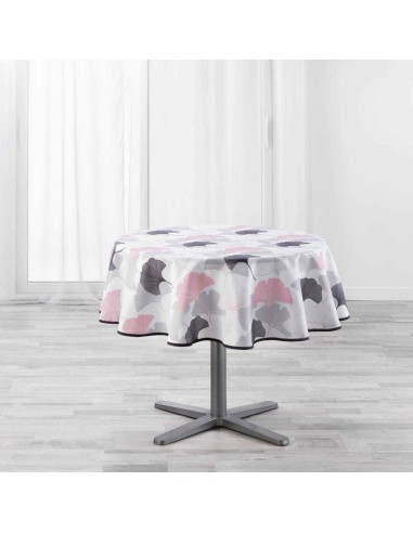 nappe ronde (0) 180 cm polyester imprime coquetterie rose