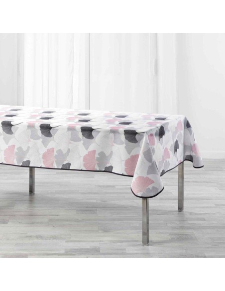nappe rectangle 150 x 240 cm polyester imprime coquetterie rose