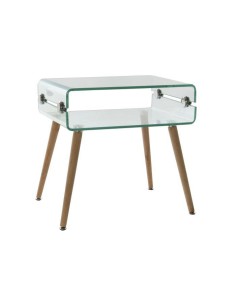 mb-175476 - table de chevet verre h tre 57x40x55 10 mm.