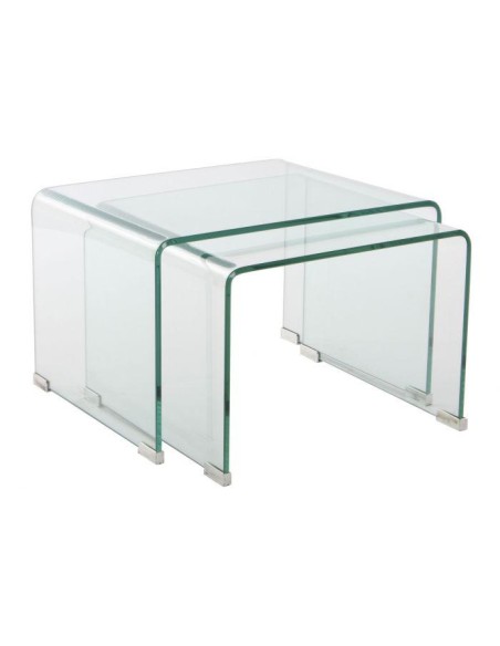 mb-175482-table auxiliaire set de 2 verre 48x45x31,5 12 mm.