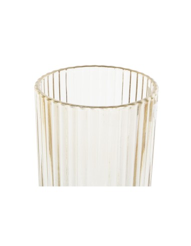 vase verre 7x7x19,5 jaune