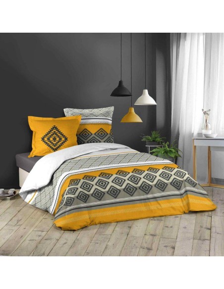 1643720-parure 3 p. 240 x 220 cm imprime 42 fils allover azagao