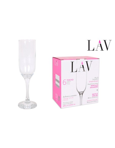 22167s - set 6 flutes champagne 210cc tokyo