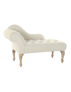 chaise longue polyester rubberwood 119x55x77 blanc