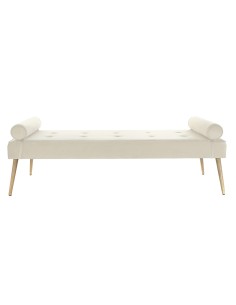 divan polyester métal 184x76x62 blanc