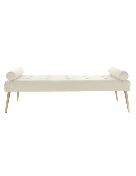 divan polyester métal 184x76x62 blanc