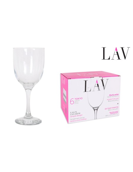 22165s -  set 6  verres vin 290cc tokyo