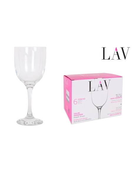 22166s - set 6 verres vin/eau 365cc tokyo