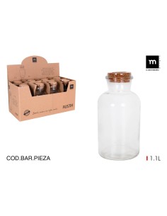 pot verre a/bouchon liege 1.1lt m