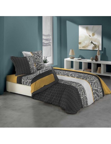 1643804 - parure drap 4 p. imprime 57 fils allover erine noir