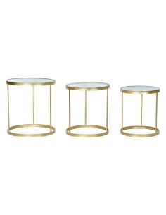 table auxiliaire 2/3 métal verre 46x46x50 doré