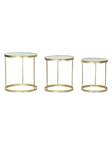 table auxiliaire 2/3 métal verre 46x46x50 doré