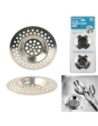 filtre evier et lavabo inox x2 m24