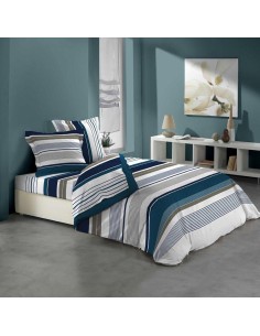 parure drap 4 p. imprime 57 fils allover mariblue