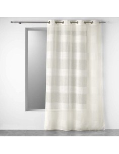 1626852-panneau a oeillets 140 x 240 cm effet lin tisse fils chenille terraza na