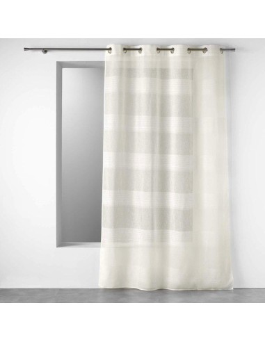 1626852-panneau a oeillets 140 x 240 cm effet lin tisse fils chenille terraza na