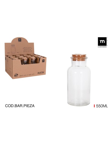 pot verre a/bouchon liege 550ml m