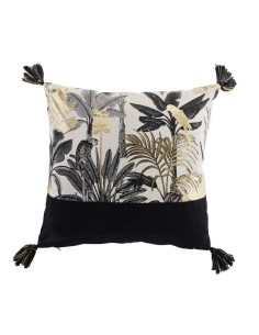 coussin dehous. compr. pompons 40 x 40 cm coton imp. metallise karaba des place