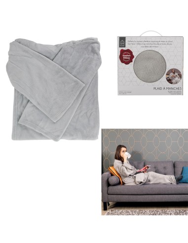 tx8017opck-plaid a manches gris 140x180cm m6