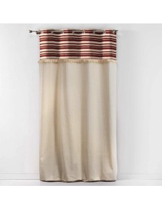 1609821 - rideau a oeillets 140 x 240 cm coton uni+top tisse+franges atlas terra